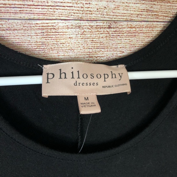 Philosophy Comfy Black High Low Maxi Dress SzM - Picture 4 of 7